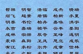 关于男生的名字有哪些