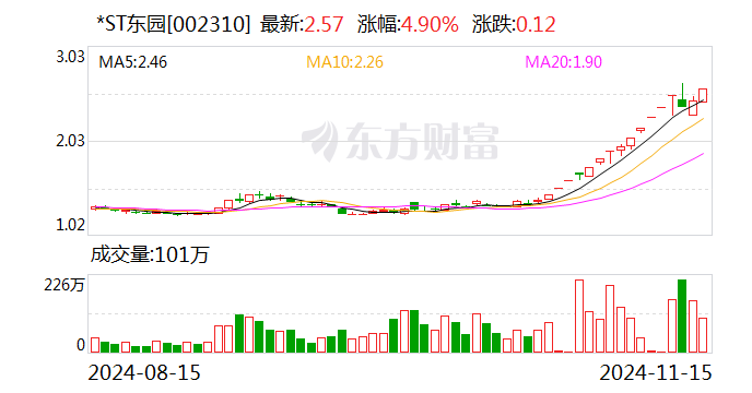 *ST东园连续两日涨幅偏离值累计超12%，ST东园涨幅偏离值超12%