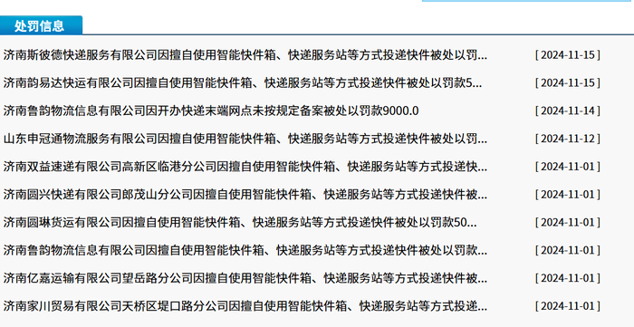 圆通、韵达、中通、极兔等企业济南公司因“不告而投”被处罚，济南公司被罚，不告而投圆通、韵达、中通、极兔等快递企业